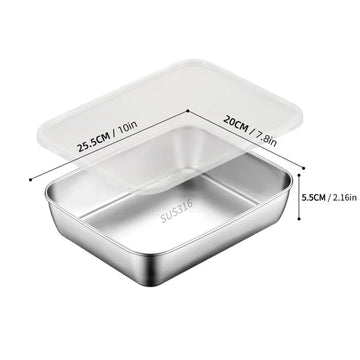boîtes repas argentées modernes couvercles respectueuses l'environnement 25cm 20cm 5.5cm