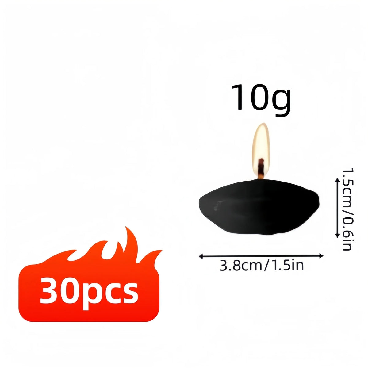 bougies flottantes noires rondes 10g 20g 1.5pouce 1.8pouce minimaliste fil vases table mariage