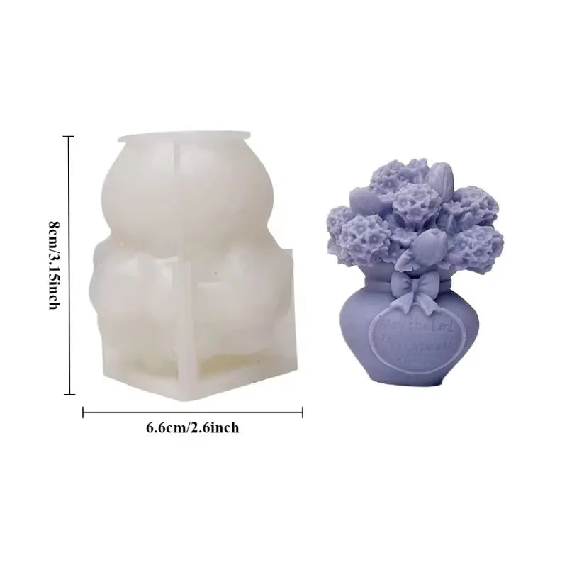 moule silicone bougie fleur rose bouquet artisanal décoration bricolage savon plâtre résine