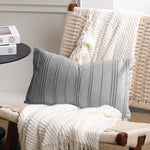 housses coussin polyester rayures verticales nordique moderne pliées décoration intérieure carreaux blanc orange rose