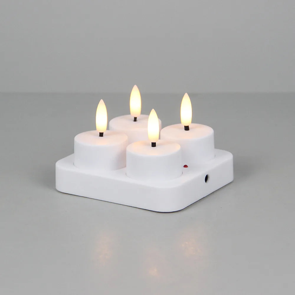bougies led rechargeables blanc modernes télécommande boîte rangement câble usb 12pcs 4pcs 6pcs