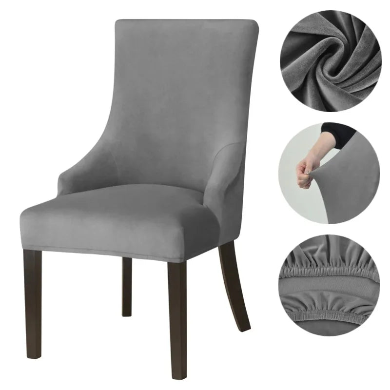 housse chaise velours gris contemporaine polypropylène fauteuil mariage banquet decoration maison