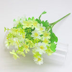 bouquet artificiel fleurs simples feuilles vertes moderne décoration intérieure opacité bleu rose jaune vert