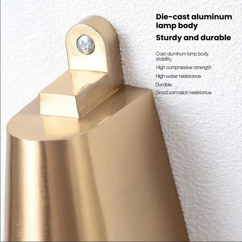 lampe murale led rétro or argent minimaliste extérieur hydrofuge certification ul ccc
