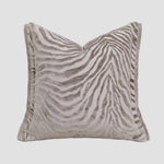 housse coussin rayé beige marron contemporain décoration maison carré polyester coton