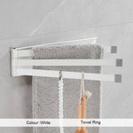 porte serviettes mural triple barres acier inoxydable gris blanc moderne minimaliste fixations murales