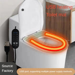 tapis toilette chauffant velours vert clair moderne adhésif câble usb bouton contrôle rechargeable