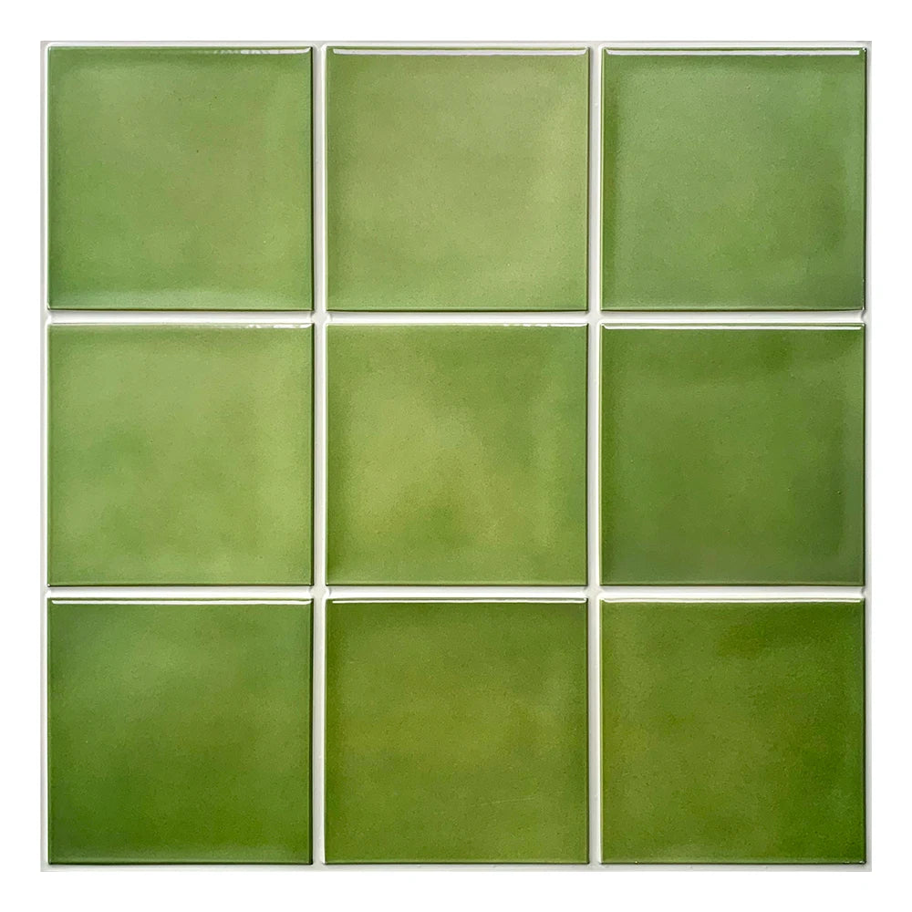carreaux auto adhésifs pvc 3d vert pastel modernes cuisine salle bain mural 29x29cm