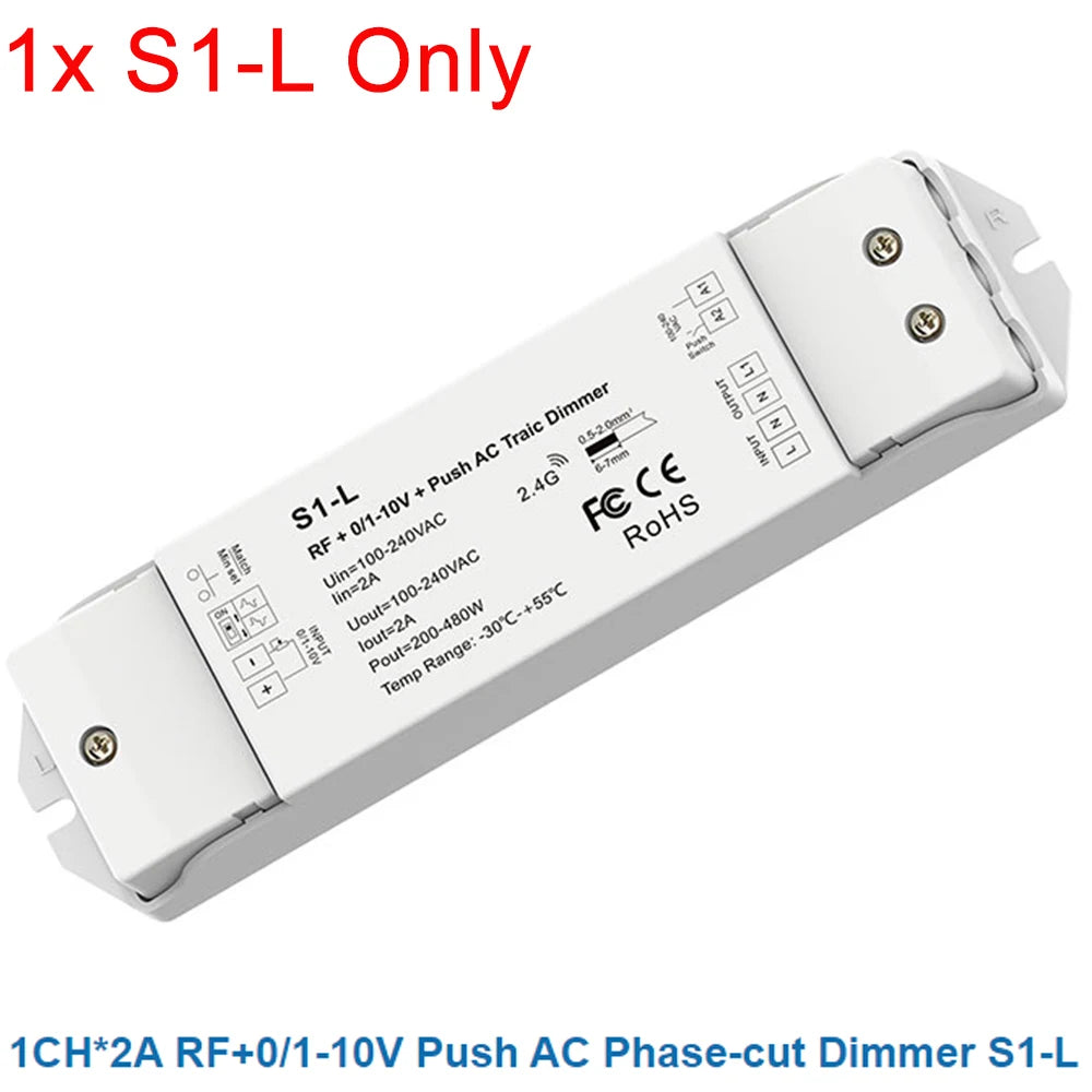 interrupteur lumière blanc moderne variateur rf push triac dimmer ac phase cut 240w pwm