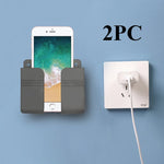 support mural rechargeable smartphones rangement télécommandes boîte adhésive moderne noir blanc