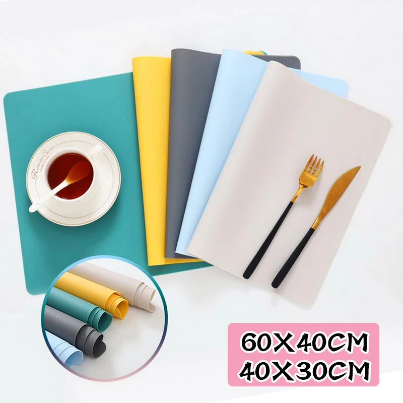 tapis table silicone opaque moderne 60x40cm 40x30cm vert jaune gris bleu