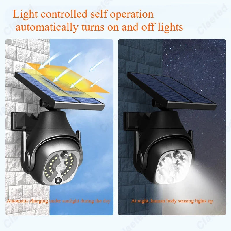 lampe solaire intelligente détecteur corps humain caméra surveillance éclairage extérieur ip65 led abs moderne