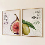 affiche abstraite figue olive art minimaliste blanc rose pâle vert violet rouge décoration mur