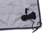 tente camping gris imperméable moderne sac transport câbles fixations