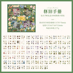 stickers vintage multicolores papier floral romantique 70x70mm ensemble scrapbooking décoration journaux