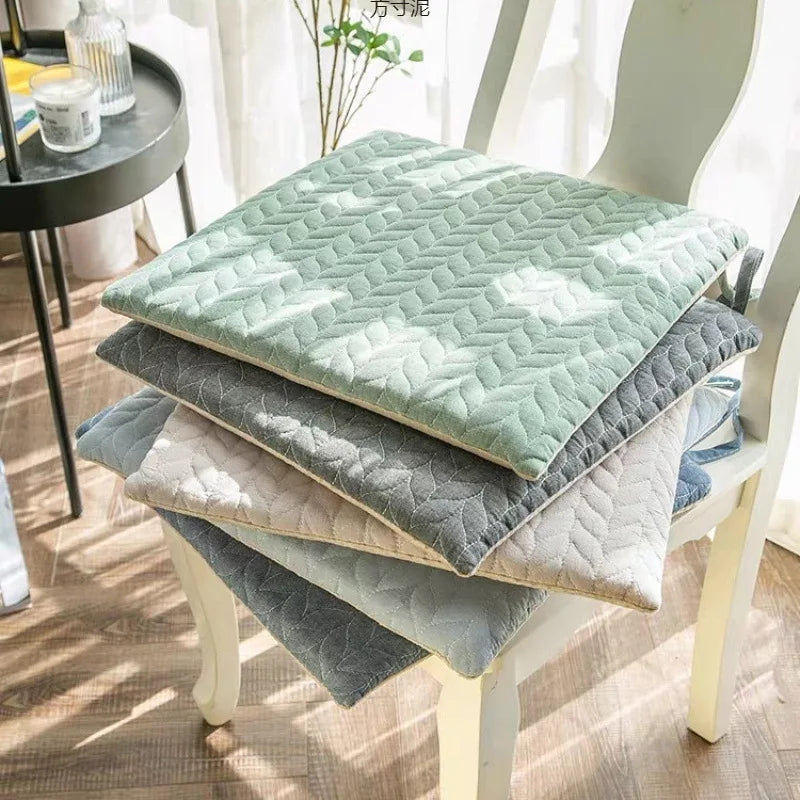 coussin chaise salle manger mousse mémoire forme motif feuilles vert gris