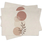serviettes table géométriques beige rose pâle gris clair motifs feuilles modernes minimalistes