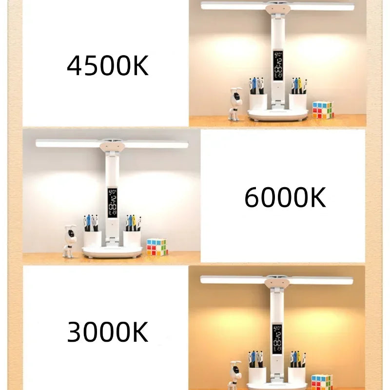 lampe led rechargeable affichage numerique port usb blanc moderne