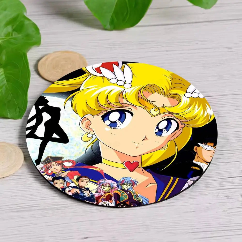 sous verres bois animes personnages féminins multicolores moderne opacité résistance chaleur hygiène table