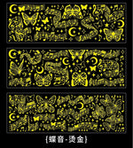 étiquettes décoratives artisanales adhésives papillons strass floral romantique or noir blanc rose vert bleu