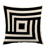 taies d'oreiller jacquard géométriques moderne non toxique 45x45cm polyester coton beige noir motifs textes