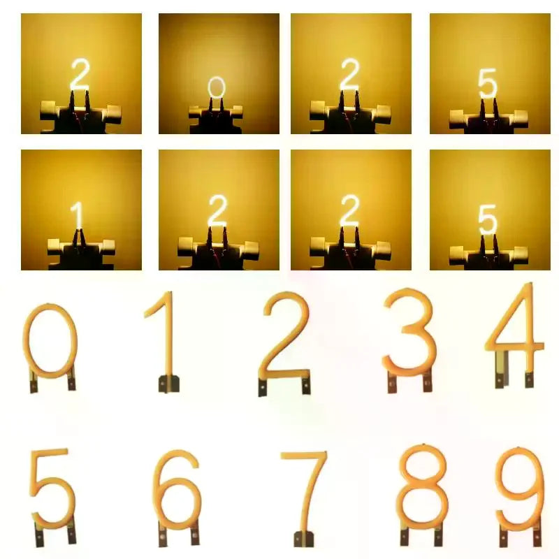 numéros lumineux orange clips câbles modernes diy décoration fêtes led filaments