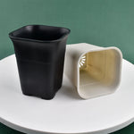Pots fleurs carrés modernes blanc noir grains drainage 10 pièces