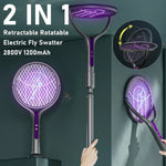 raquette électrique anti moustiques gris violet surface rotative moderne rechargeable fly swatter zapper
