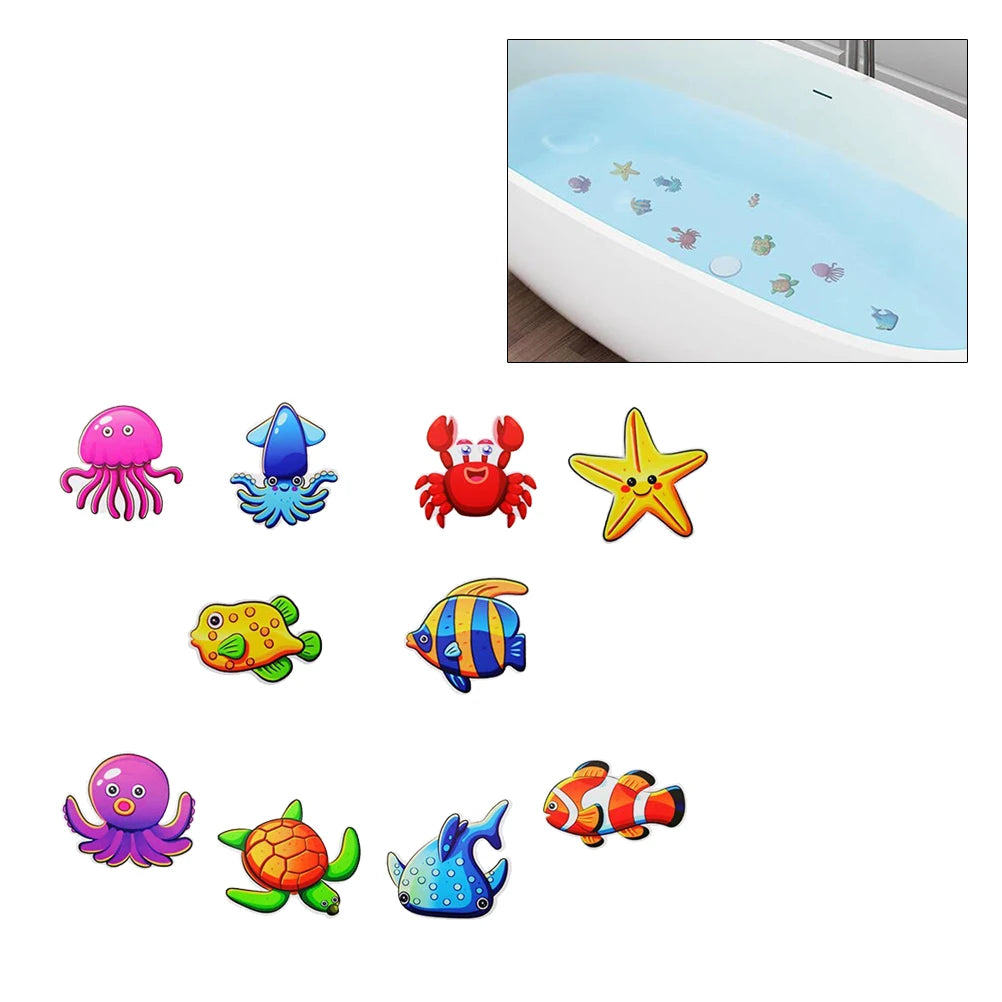 sticker anti dérapants fleurs modernes salle bain bleu vert orange rose violet éco responsable