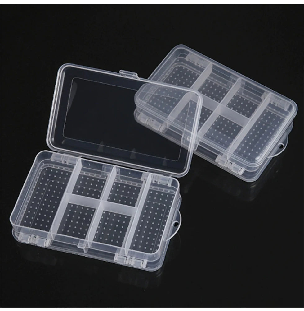 boîte rangement bijoux transparente double couche compartiments points noirs clips réutilisable moderne pratique