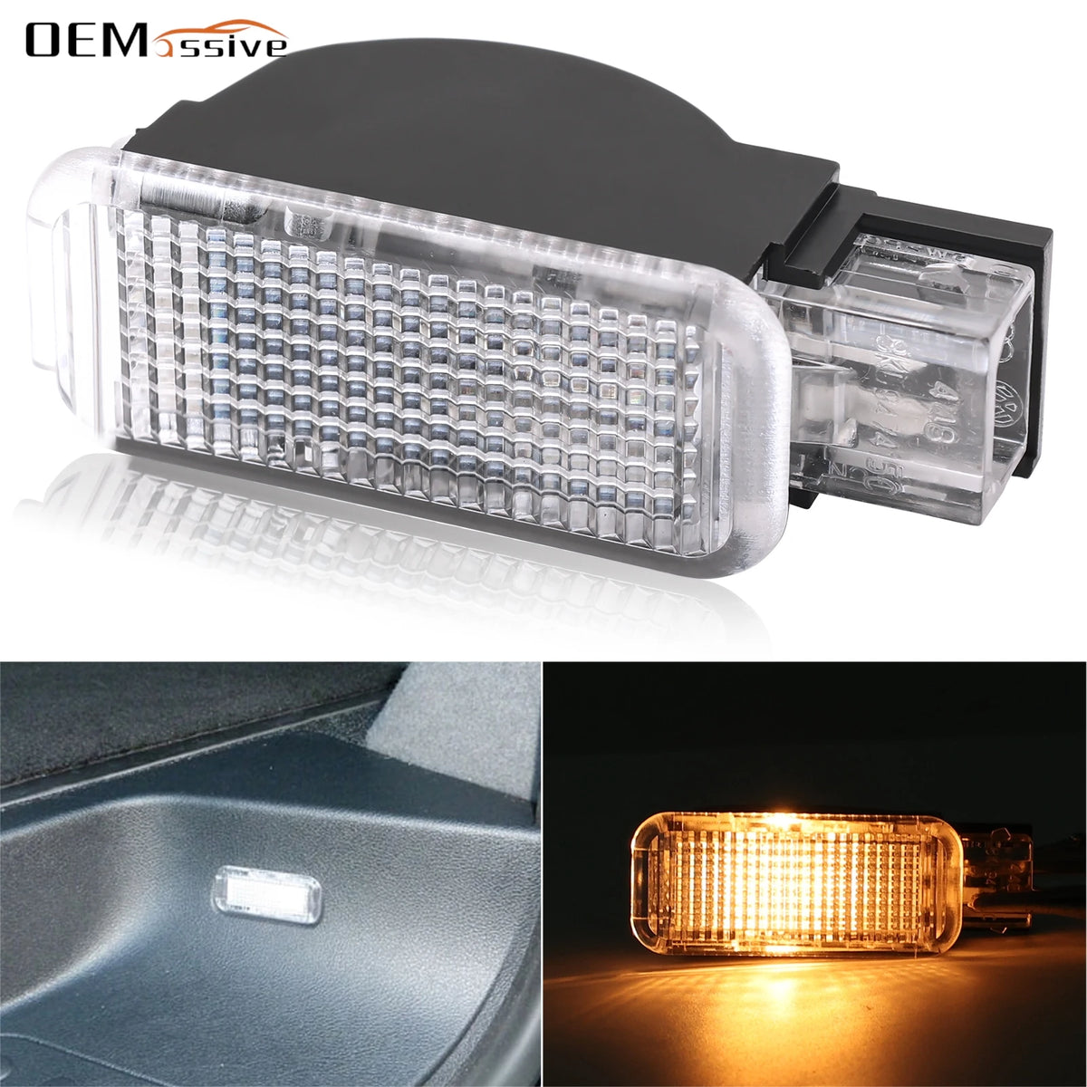 lampe led moderne noire transparente grille clips 12v 24v voiture intérieure bienvenue