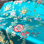 tissu brodé floral polyester opaque noir rose bleu violet traditionnel rapide respirant abrasion 75cm