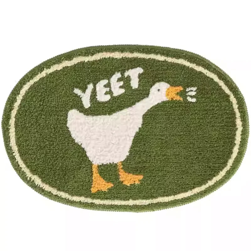 tapis vert blanc ovale canard yeet moderne antidérapant absorbant eau chambre bain vestibule doux