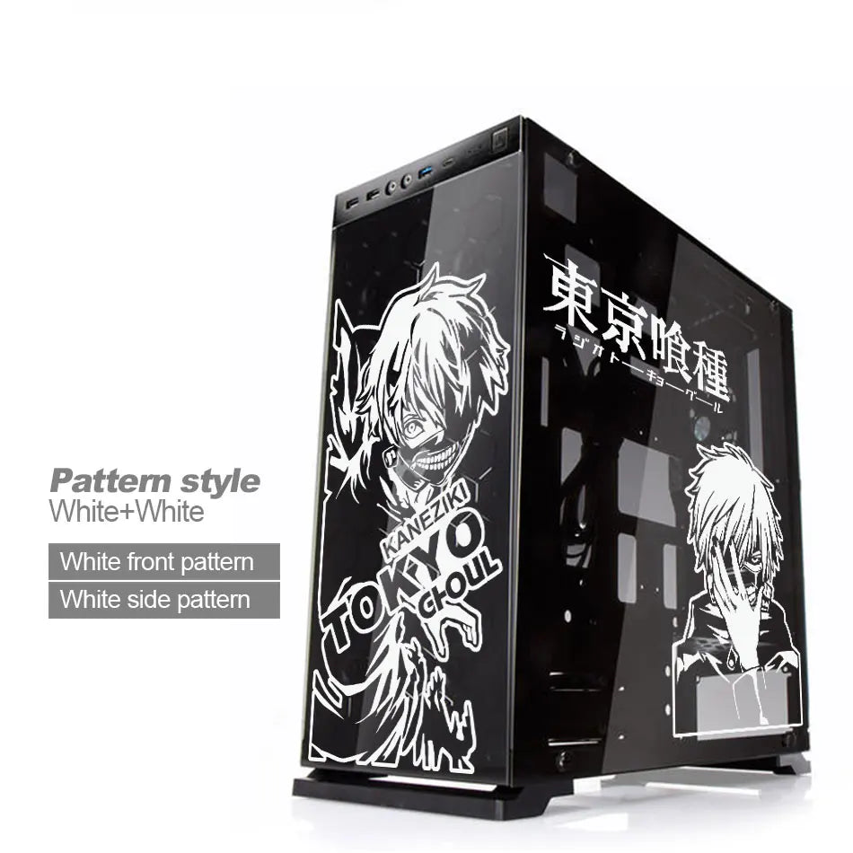 autocollants anime personnages tokyo ghoul kaneziki transparents pc noir blanc