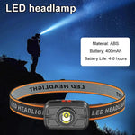 lampe frontale led noire rayures orange ruban ajustable batterie intégrée moderne fonctionnelle