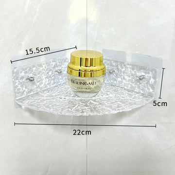 étagères salle bain transparentes texturées modernes clips fixation réutilisables acrylique