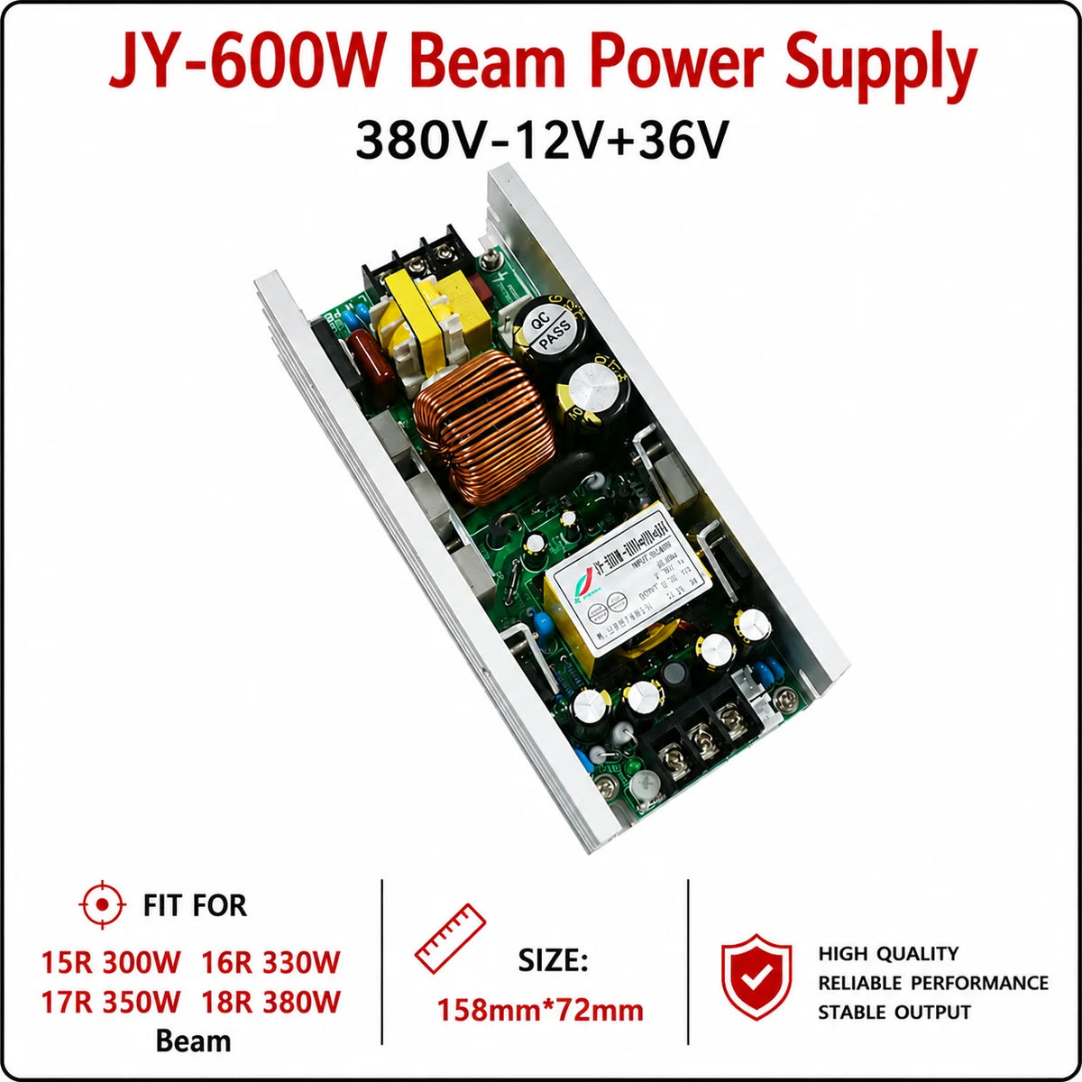alimentation électrique projecteur laser blanc vert jaune condensateurs bobines connecteurs 230W 380W 24V 12V