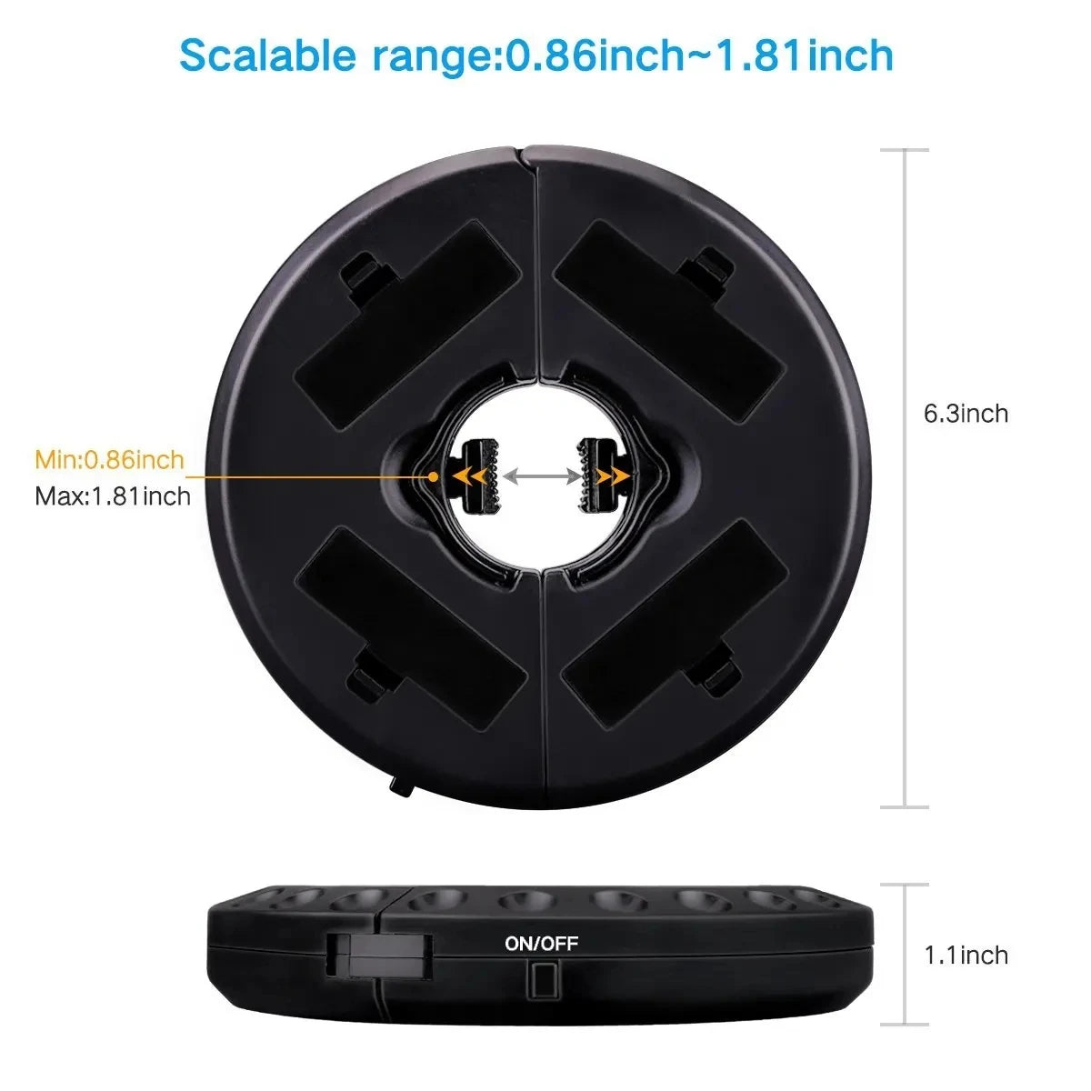 lampe solaire parasol led noir moderne modes luminosité clip auto rechargeableextérieurintérieur