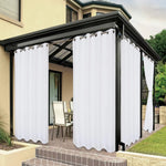 rideau extérieur water resistant beige uni moderne tringle métalliques pergola patio