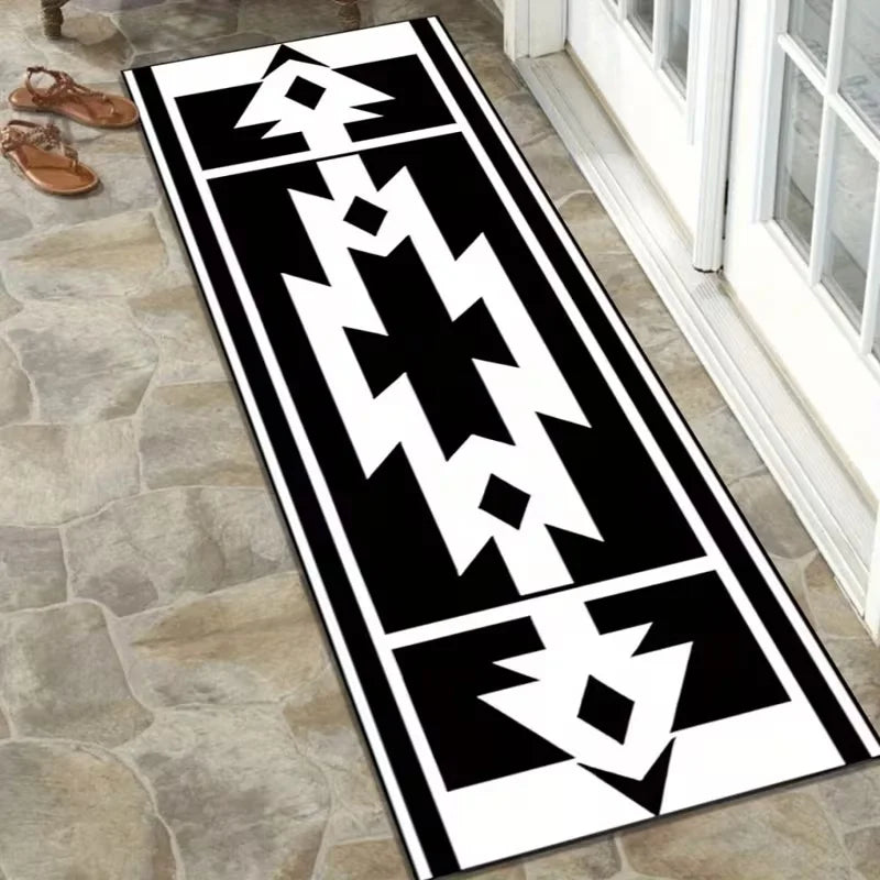 tapis sol moderne géométrique noir blanc vert bleu rouge adhésif intérieur extérieur