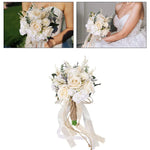 Bouquet fleurs artificielles mariage blanc crème vert violet clair romantique vintageintérieurDecoration
