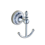accessoires salle bain argenté ornements floraux classique porte serviettes anneau crochet vis assemble chrome