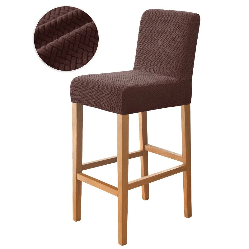 housse chaise haute tissu géométrique moderne gris noir beige marron clairversible élastique occasionnelle restaurant