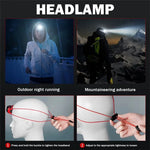 lampe frontale led rechargeable headlamp camping torch travail nuit mode ajustable ceinture rouge moderne