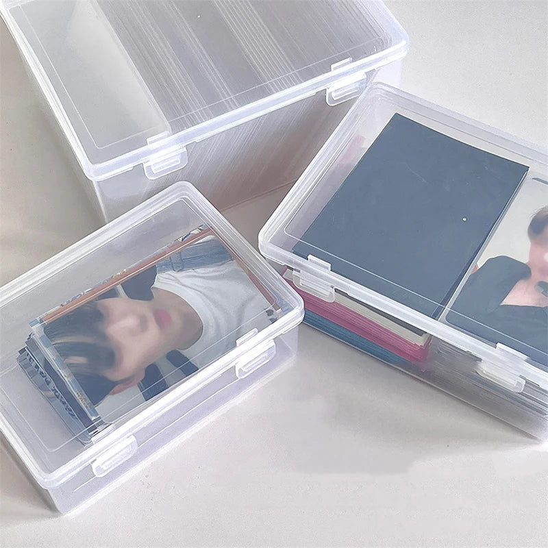 boîtes rangement transparentes clips cartes photos papiers organisation moderne pratique