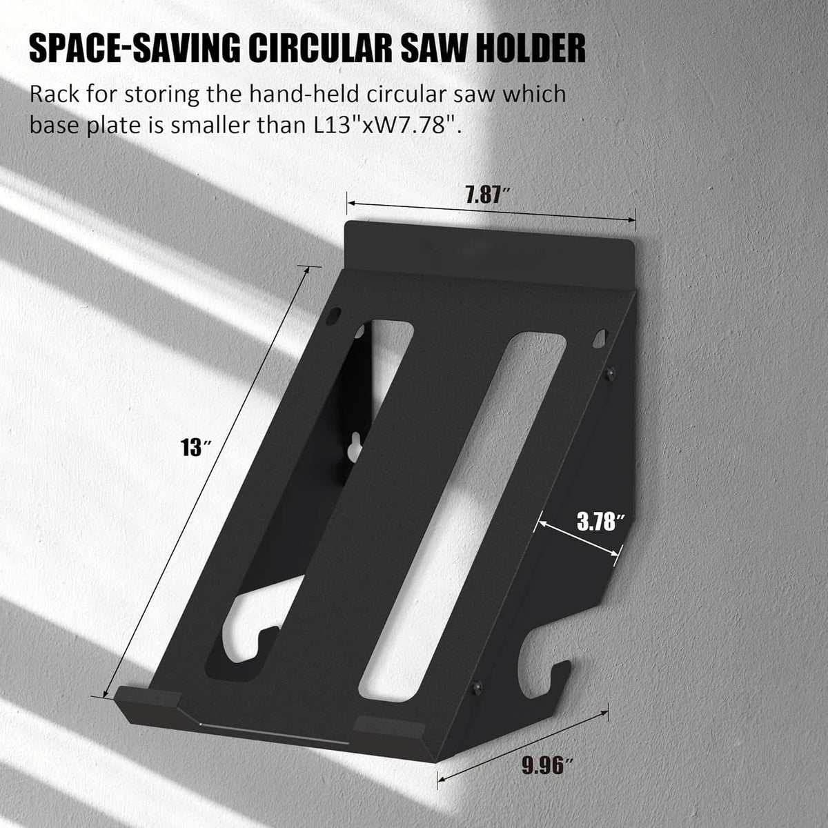 support mural scie circulaire acier inoxydable industriel fixations murales rangement atelier garage