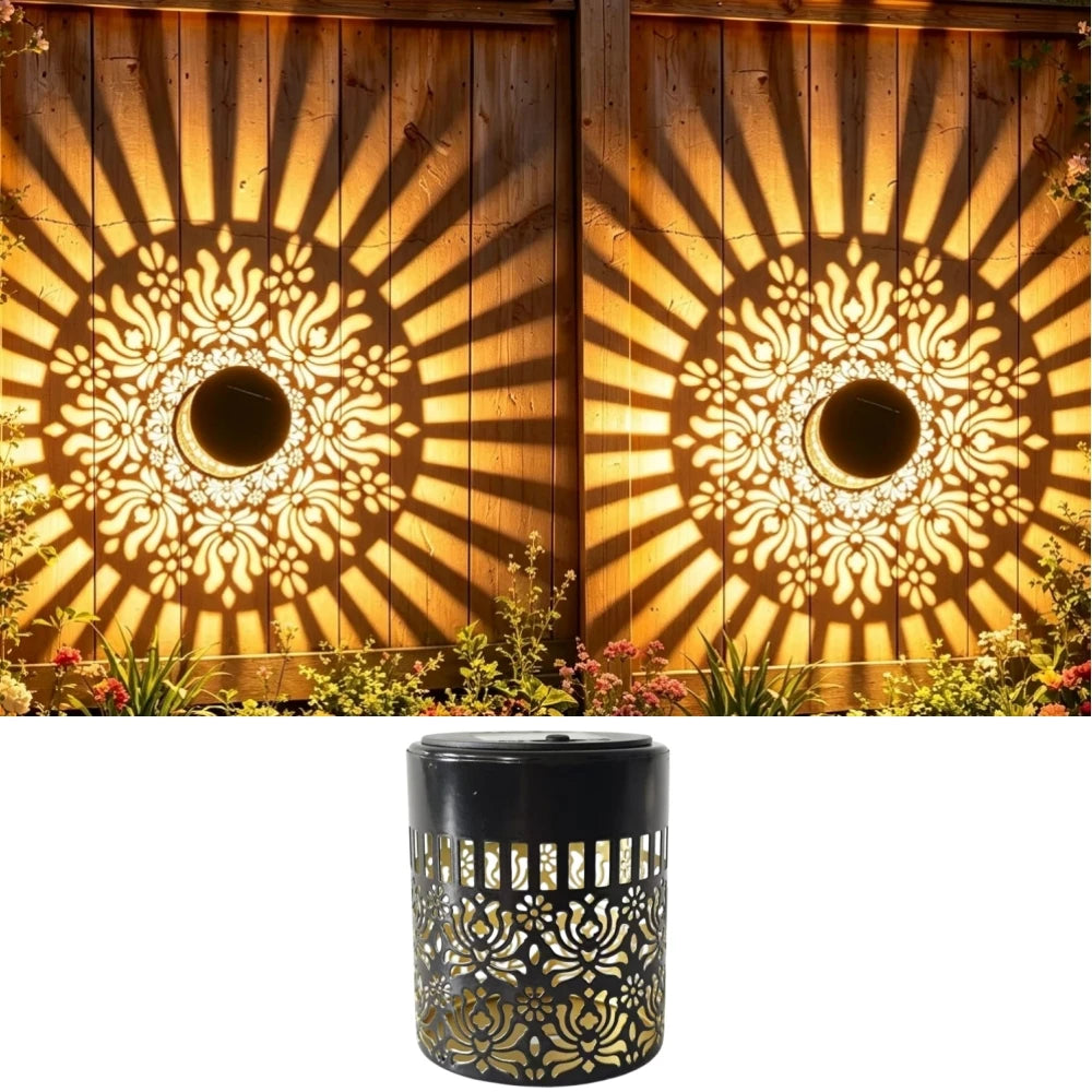 lampe solaire mandala multicolore élégante autoinstallation ip65 led mur extérieur contemporain