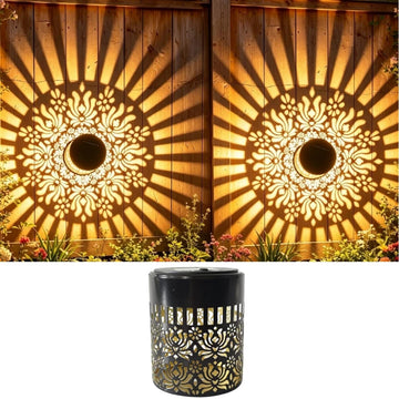 lampe solaire mandala multicolore élégante autoinstallation ip65 led mur extérieur contemporain