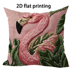 taies d'oreiller moderne flamants roses motifs floraux couleurs vives rose verte maison 45x45cm