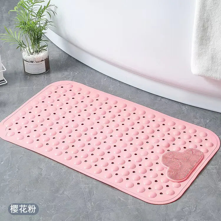 tapis bain antidérapant gris texturé drainage nuage minimaliste adhésif ventouses